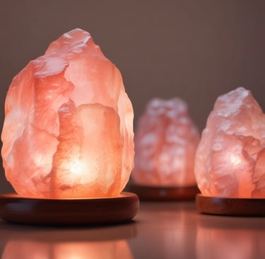 trijų Himalajų druskos lempų grupė