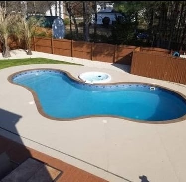 a pool with a pool and a pool in the background