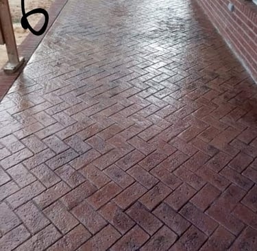 a brick patio with a brick patio with a brick patio