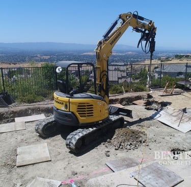 Drilling holes to stabilize concrete slab