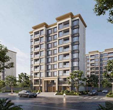 Residential neighborhood with modern homes.