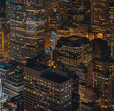 Modern office skyscraper night