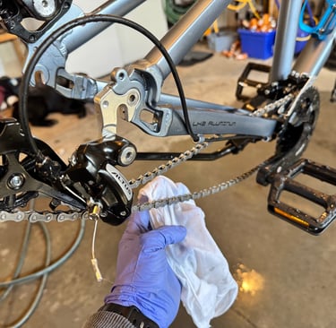 bike chain being degraded