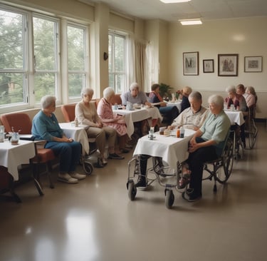 A snapshot of a community event where people share ideas, surrounded by plants and natural decor.