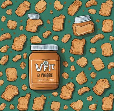 Jar of smooth classic peanut butter with a green background highlighting freshness