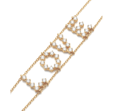 Pulseira L.O.V.E Ouro amarelo 18k com brilhantes
