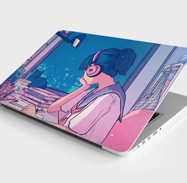 anime girl laptop skin