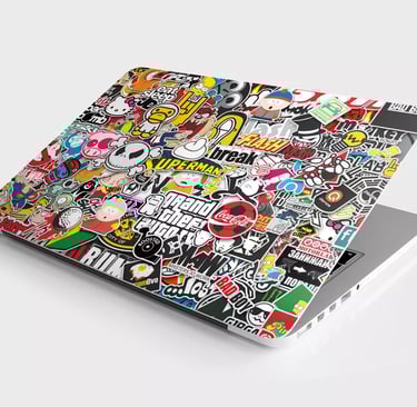 sticker bomb laptop skin