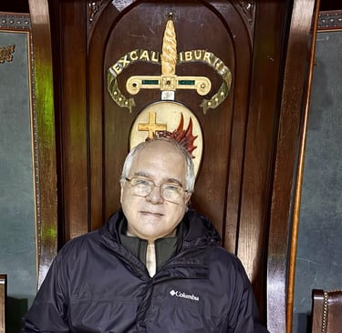 Rod at King Arthur's Hall in Tintagel