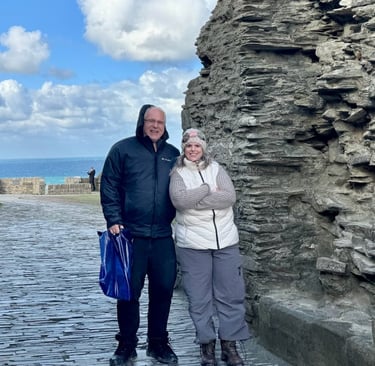 Rod and Tammie at Tintagel Ruins