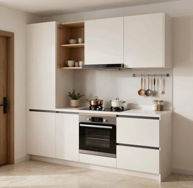 An inviting living space blending simple finishes with tasteful decor for a balanced look.