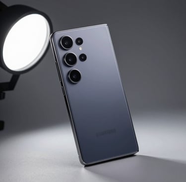 Close-up of a sleek modern smartphone with a bright screen showing a product comparison app.