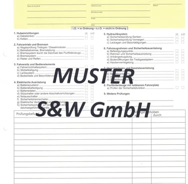 UVV Prüfprotokoll Gabelstapler nach FEM 4.004