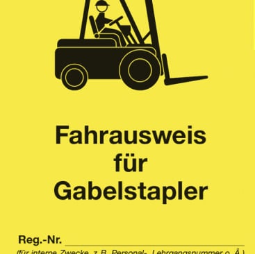 Fahrausweis für Gabelstapler Staplerschein