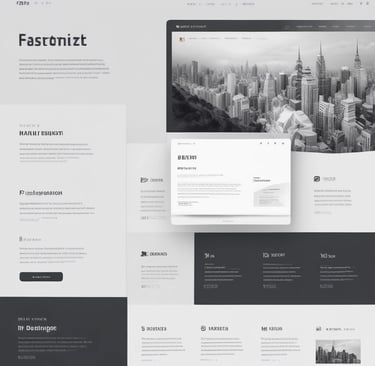Side view of a designer working on a laptop with a modern website prototype on screen.