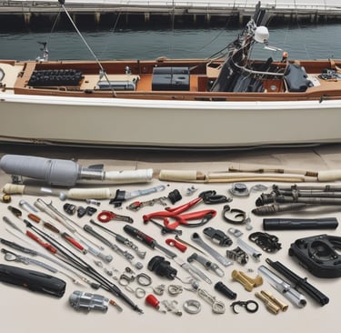Close-up of a polished boat engine with the Full Throttle Marine logo subtly visible on the side.