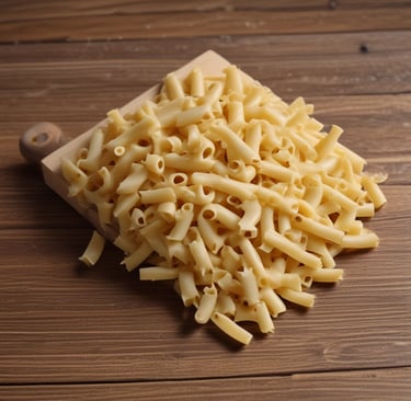 Close-up photo of fresh tagliatelle pasta on a wooden board