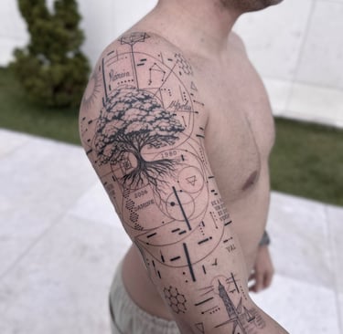 tatuagem fine line famialia dna fortaleza ceara