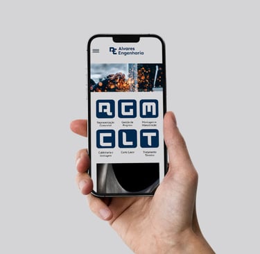 celular com icones do site alvares engenharia