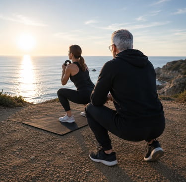 Coaching sportif outdoor à Sarzeau avec adulte de 40 ans et plus