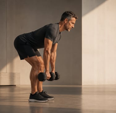 Homme réalisant un romanian deadlift illustrant le pattern Hinge lors d'une séance RPL+