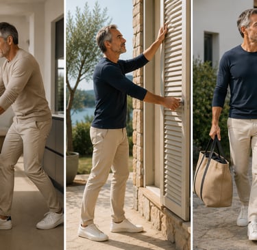Scènes de vie d'un homme illustrant l'importance du renforcement musculaire du dos.