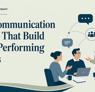 Illustration of a diverse business team collaborating to build effective communication habits for high performance.