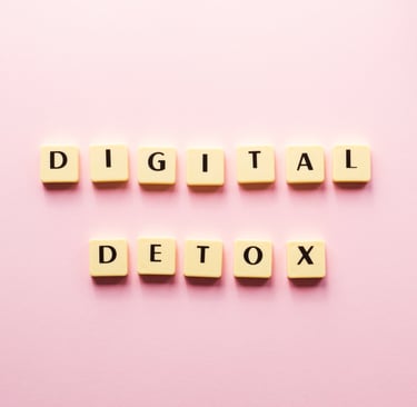 a pink background with the words digital detox