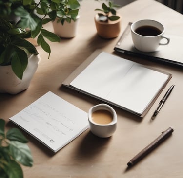 A cozy, warmly lit therapy space blending natural wood and green plants with urban art accents.