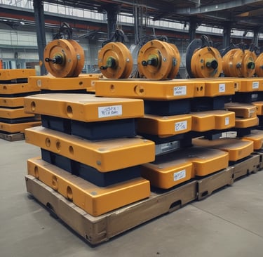 Close-up of a crane hoist mechanism being carefully examined for wear and tear.