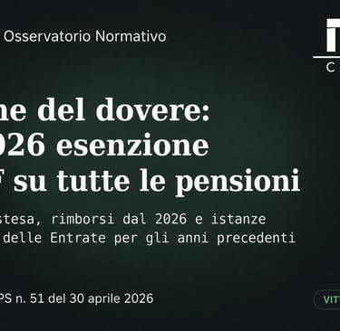 Copertina NexPensioni sulla Circolare INPS n. 51/2026 e sull’esenzione IRPEF per vittime del dovere.