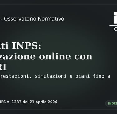 Messaggio INPS n. 1337/2026 sul servizio OpenRI per la rateizzazione online degli indebiti INPS