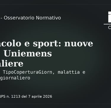 NexPensioni Osservatorio Normativo Messaggio INPS n. 1213/2026 regole Uniemens per lavoratori dello spettacolo e sportivi
