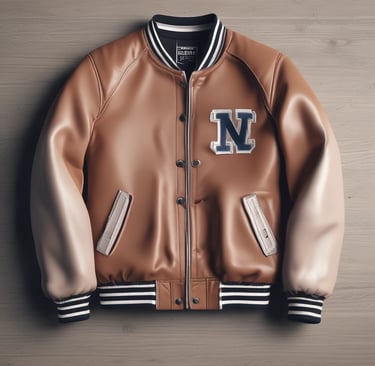 Flat lay of custom apparel swatches and design sketches on a clean black-and-white background.