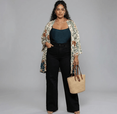 CALÇA WIDE LEG PLUS SIZE — A BASE DO LOOK