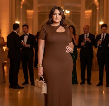 VESTIDO LONGO DECOTADO MADRINHA PLUS SIZE