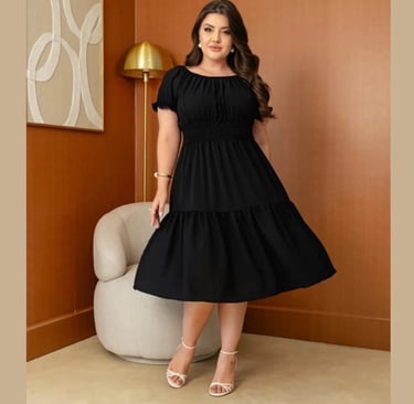 VESTIDO MIDI RODADO PLUS SIZE