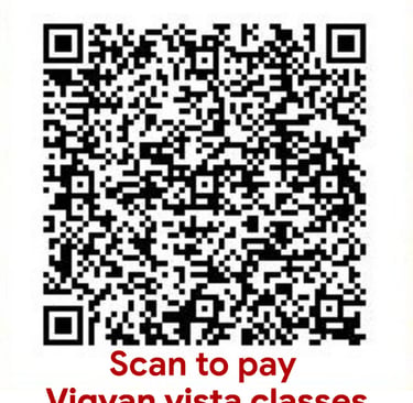 Scan to pay QR code for Vigyan Vista Classes payment processing.