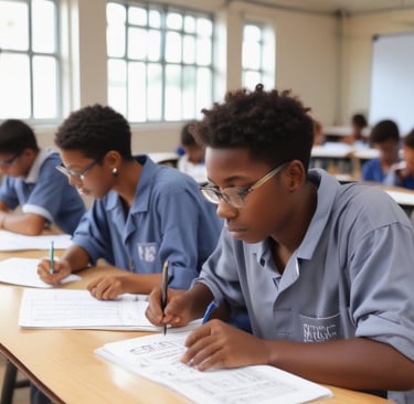 Teachers and students gathered in the library, sharing books and ideas.