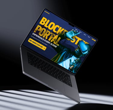 portal laptop mockup at an angle