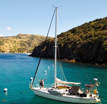 Moved onto our sailboat on Catalina Island. 1989 Catalina 36 Sailboat