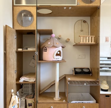 Pet-friendly outdoor living space with comfortable furniture, cozy atmosphere and stylish Scandinavi