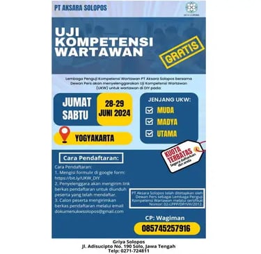 Dewan Pers dan Solopos menggelar UKW di 4 provinsi sepanjang tahun 2024. (Ist))