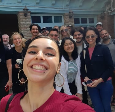 founder of girlguidetbilisi Megi with tourists