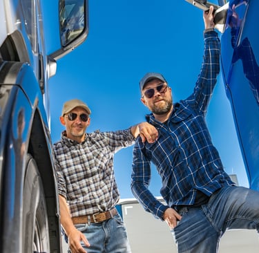 Happy Australian truck drivers using Safee Paperless EWD and Forms