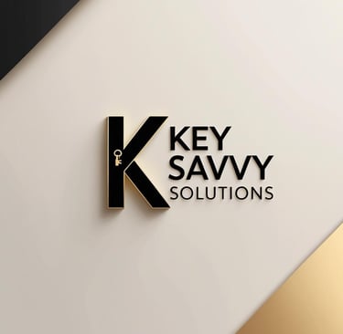 Key Savvy Solutions professional logo featuring a 3D black letter K with a key icon on a modern background.