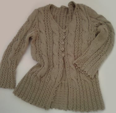 A hand-made, knitted sweater.
