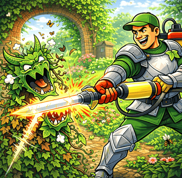 Boj s břečťanem - chemická likvidace dřevin