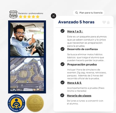 Hombre feliz en vehículo y circuito de prueba en ciudad vial san josé