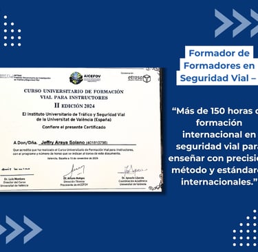 certificación internacional en Seguridad Vial Universidad de Valencia